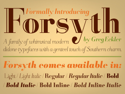 Forsyth Sample 1 font font design forsyth typeface