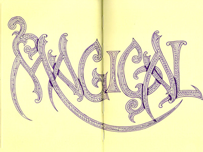 Magical illustration lettering moleskine typography