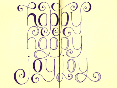 Happy Happy Joy Joy illustration lettering moleskine typography