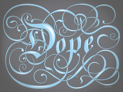 Dope illustration lettering print typography vector