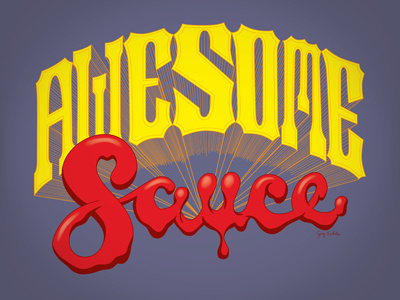Awesome Sauce illustration lettering print typography vector