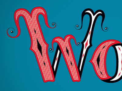 W illustration lettering typography w