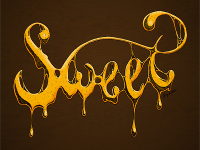 Sweet illustration lettering society6 typography