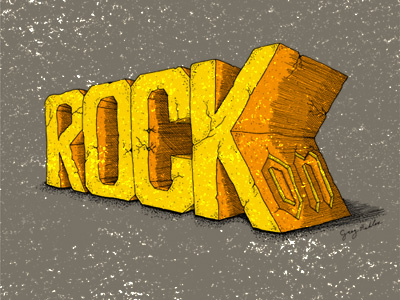 Rock On illustration lettering society6 typography