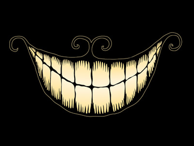 A Cheshire Smile alice custom lettering illustration wonderland