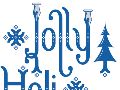 Jolly card holidays illustration lettering