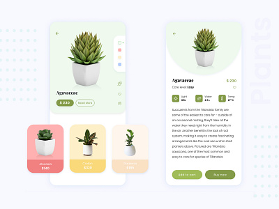 Plants Store Mobile app app design ui ux