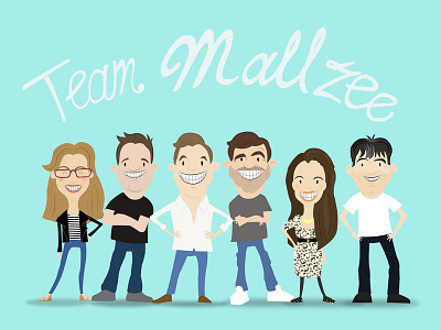 Team Mallzee avatar cartoon illustration vector