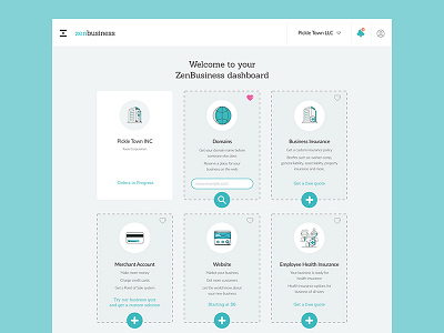 ZenBusiness Dashboard - Products