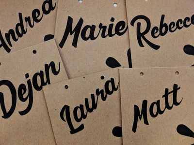 Name tags hand drawn handlettering handmade typography lettering gift tags
