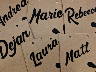 Name tags gift tags hand drawn handlettering handmade lettering typography