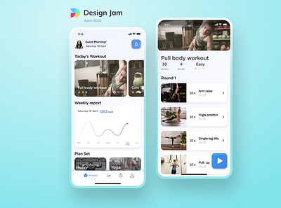 Stay at home Workout App exploration app app design design figma figmadesign indonesia designer ios ui uidesign ux workout workout app