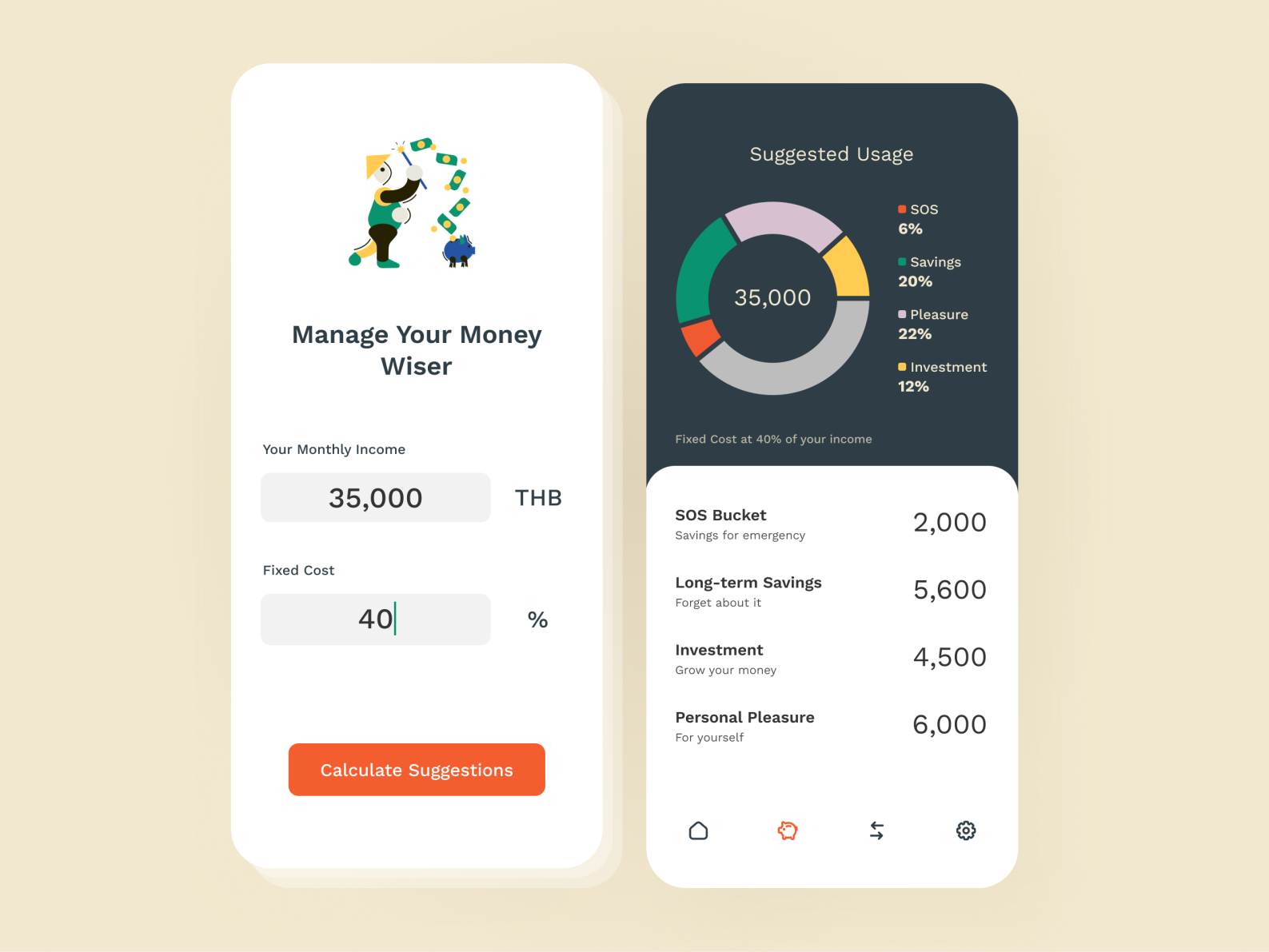 Money Management Calculator Daily UI 004 by sinelalita on Dribbble