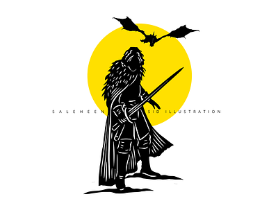 King in the North branding concept creative design design drawing flat got illustration jon snow logo minimal vector