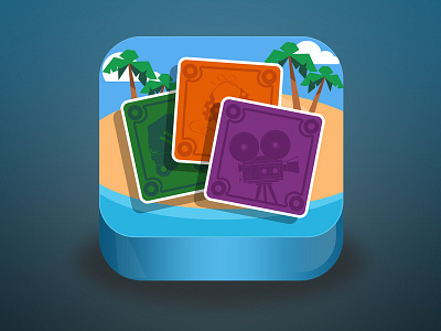 Game App Icon (research) app design game icon ios island mobile music photoshop pirate sea