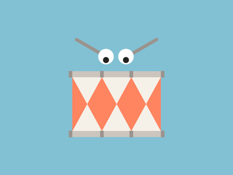 Drum animation for Little Notes animation character drums fun illustration