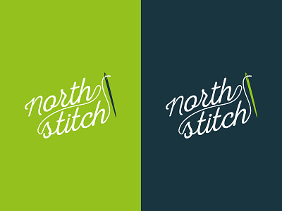 North Stitch logo concept embroidery hand written logo design needle personal stitch thread typography