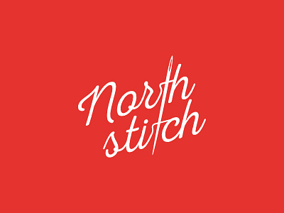 North Stitch 02 concept embroidery hand written logo design needle personal stitch t thread typography