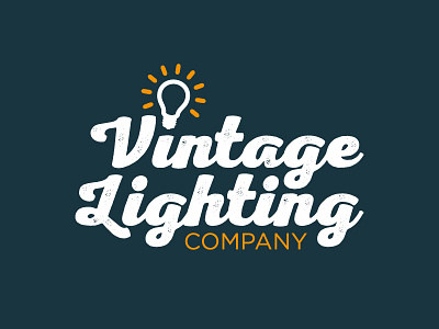 Vintage Lighting bulb illuminated letters rustic script vintage