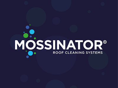 Mossinator - roof cleaning bold bubble clean graphics logo logodesign roof simple