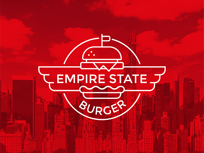 Empire State Burger america burger catering eagle empirestatebuilding food line logo mobilefood newyork ny red stacked stamp wings