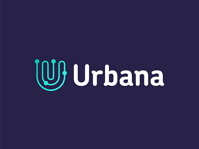 Urbana ai blockchain brand branding bright crypto cryptocurrency curves digital line logo logo design smooth software technology typography