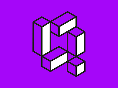 36 days of type - Q 36days q 36daysoftype alphabet design experimental geometric headhurts isometric lines purple q type typography