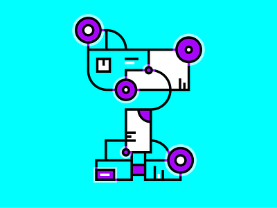 36 days of type - T 36days t 36daysoftype adobe alphabet bold bright colour design experimental fluorescent fururistic lines robot t type typography