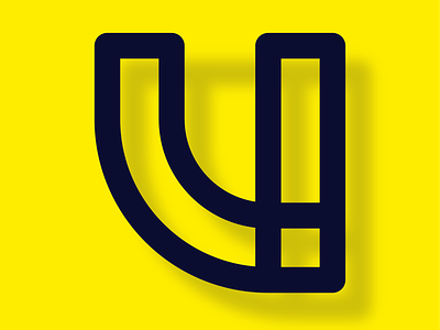 36 days of type - U 36days u 36daysoftype alphabet bright design experimental lines simple typography u vector yellow