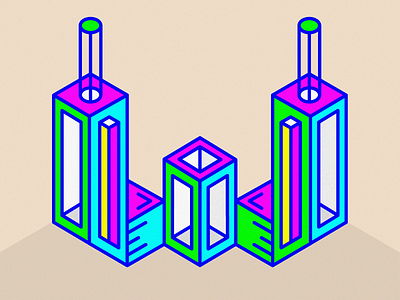 36 days of type - W 36days w 36daysoftype 3d adobe alphabet bold bright experimental fluorescent isometric letter lines psychadelic simple text type typography w