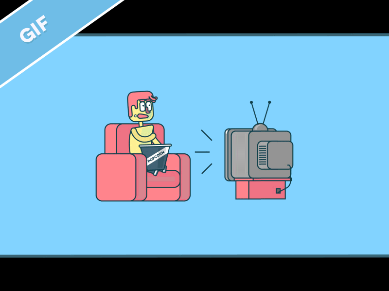 GIF: Lightsabers, popcorn and TV. animation cartoon character character illustration characters clean flat illustration motion graphics simple star wars tv