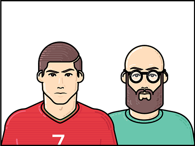 Ronaldo & Random dude illustration ronaldo stroke