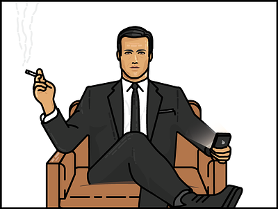 Mad Men Illustration illustration mad men outline stroke