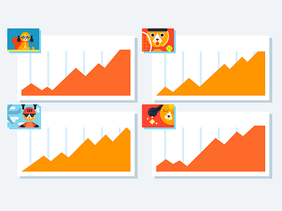 Happy Stats flat illustration stats