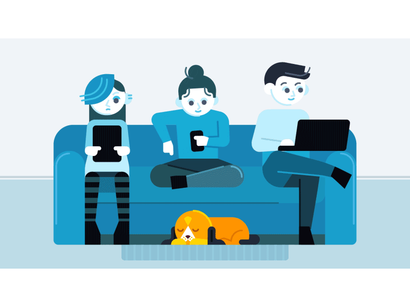 Dogs use websites too. animation character flat illustration motion graphics