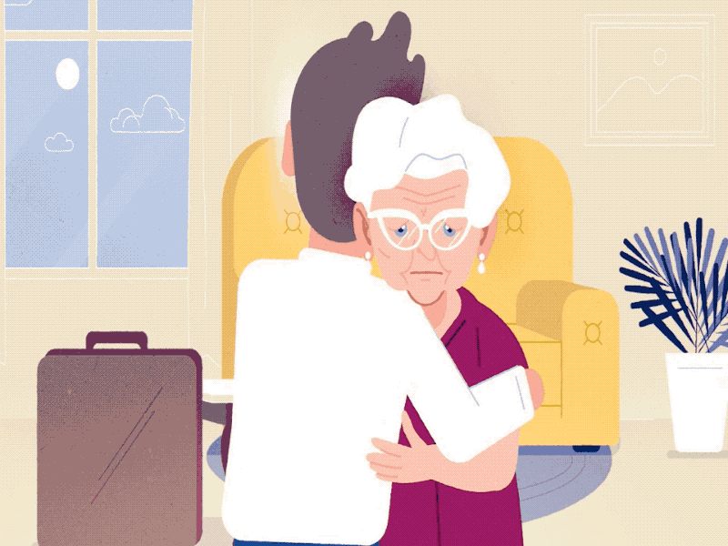 Old folks' home animation character design characters explainer explainer video fun illustration motion graphics outline simple illustration