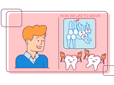 Teeth apparently like to dance animation bright character characters colorful dentist doctor explainer explainer video illustration motion design teeth