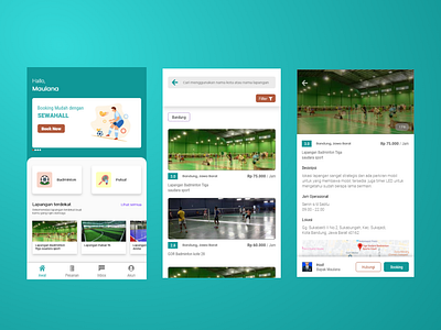 Sport Hall Booking mobile app design