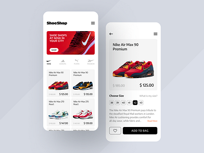 ShoeShop App app application clean design ecommerce app ecommerce design ecommerce shop figma flat ios mobile ui ux