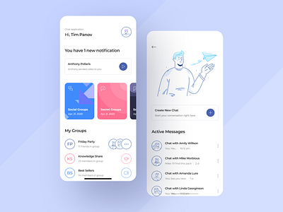 Chat Manager App app application chat chat app clean design figma flat ios mobile ui ux