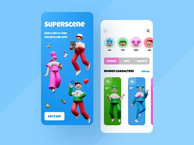 Shop Illustration App 3d app app design application clean design ecommerce app figma flat ios mobile shop app superscene ui ux