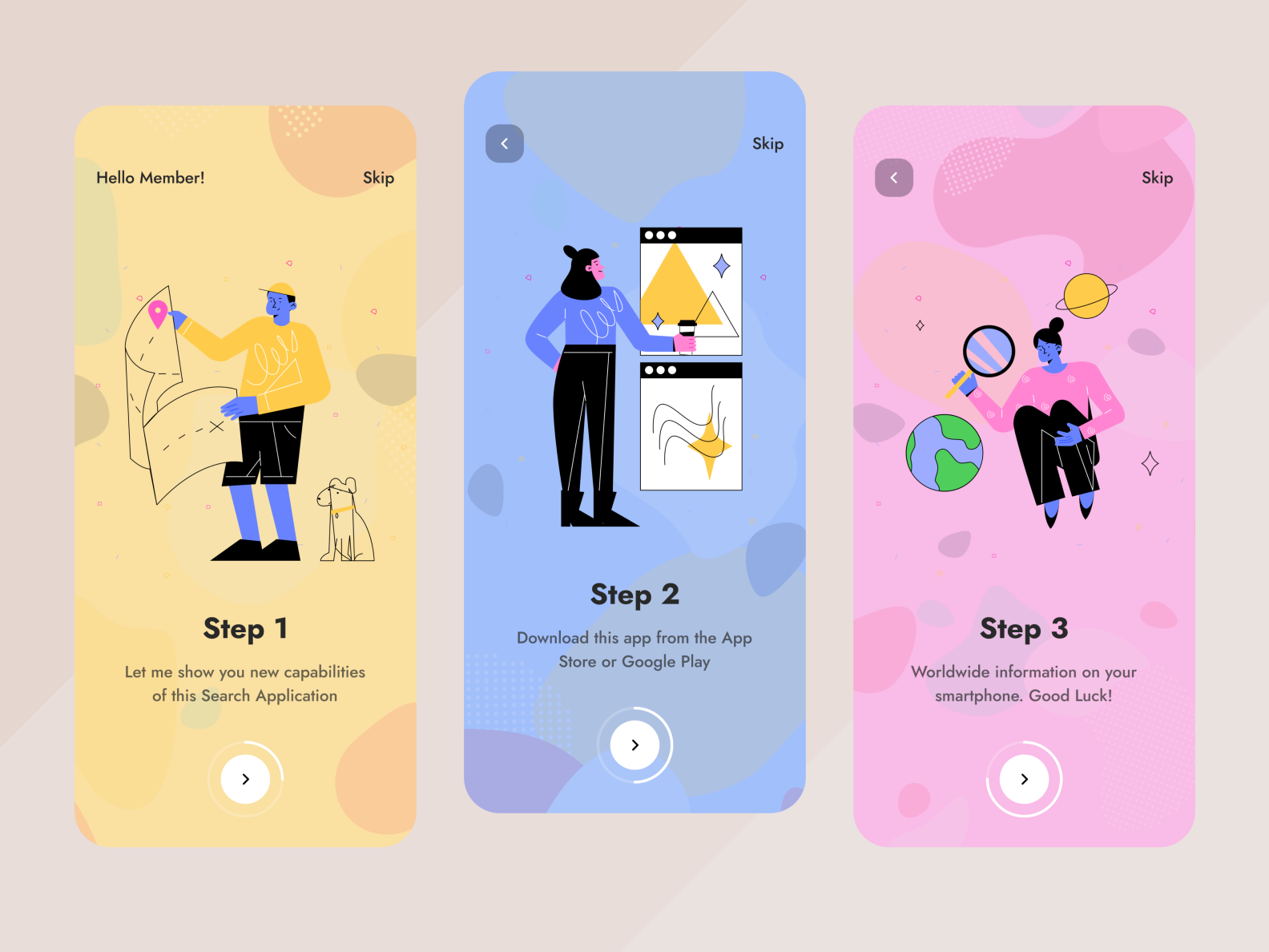 Onboarding Screens by Timofey Panov on Dribbble