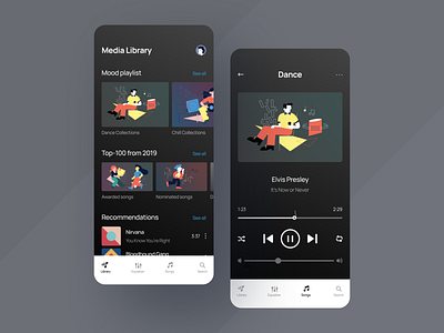 Music Player app app application art clean design figma flat ios mobile music music app player player app player ui typogaphy ui ux