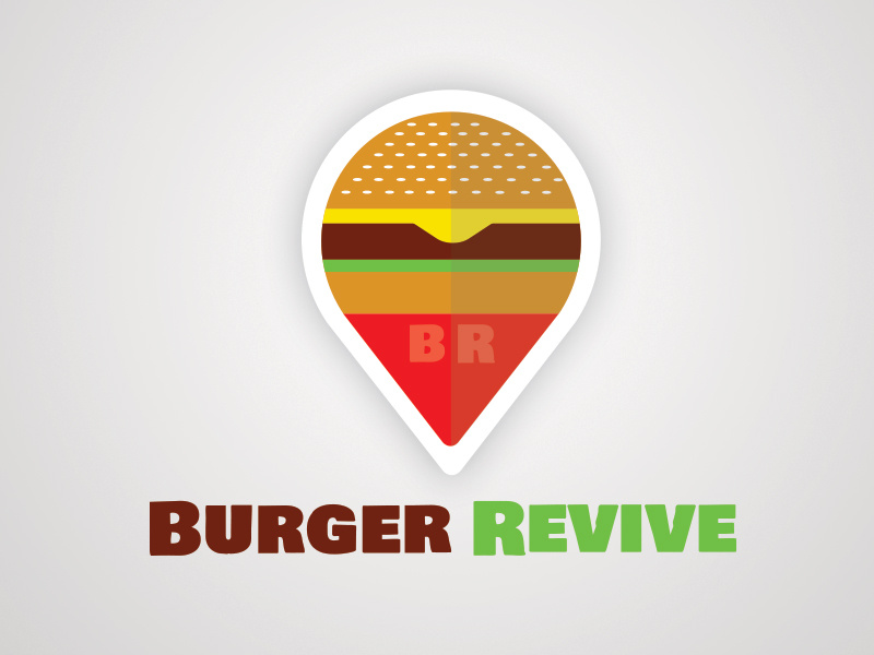 Burger Revive logo typography branding icon icons iconography brand type flat flat design
