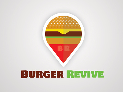 Burger Revive brand branding flat flat design icon iconography icons logo type typography