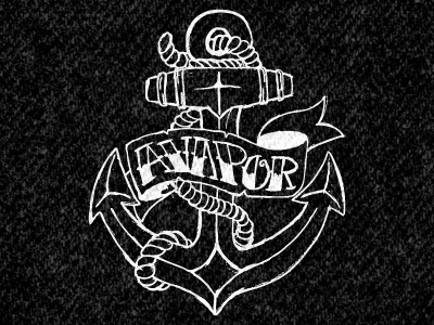 Avapor Anchor anchor avapor black line art t shirt