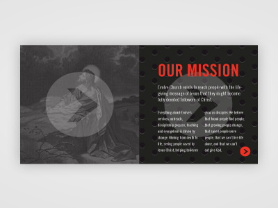 Our Mission evolve church print spread trade gothic