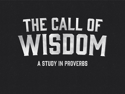 The Call of Wisdom gin proverbs sermon texture type