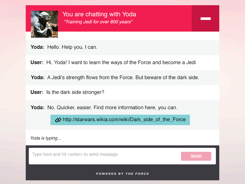 Chat Client chat star wars ui yoda