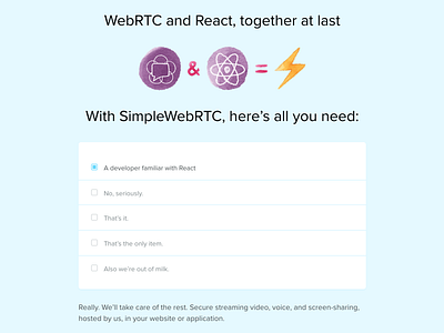 SimpleWebRTC checklist